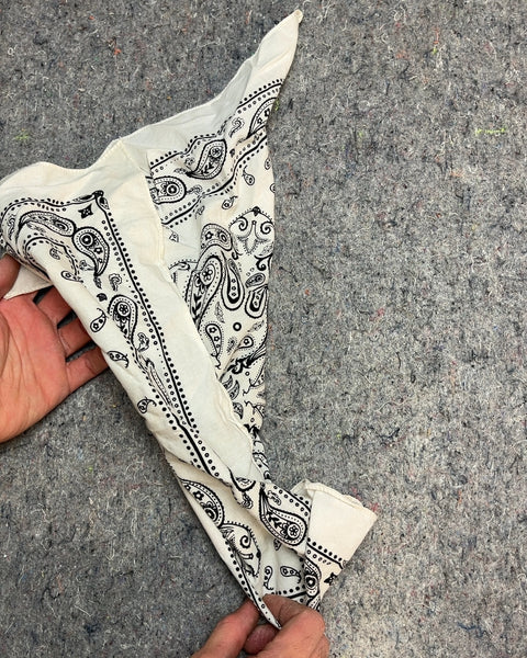 White and Black Paisley Bandana