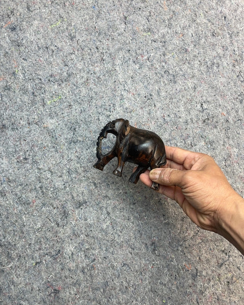 Carved Wooden Elephant Figurine