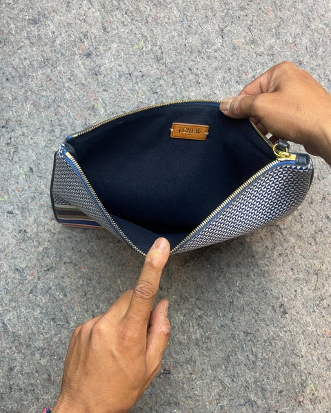 J.Crew Blue Geometric Pattern Clutch Bag