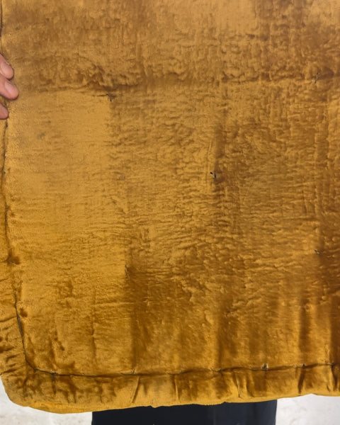 Urban Outfitters Home Mustard Yellow Velvet Floor Cushion, 18x18"