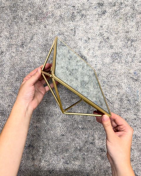 Umbra Prisma Geometric Brass Mirror, 7 x 9 in