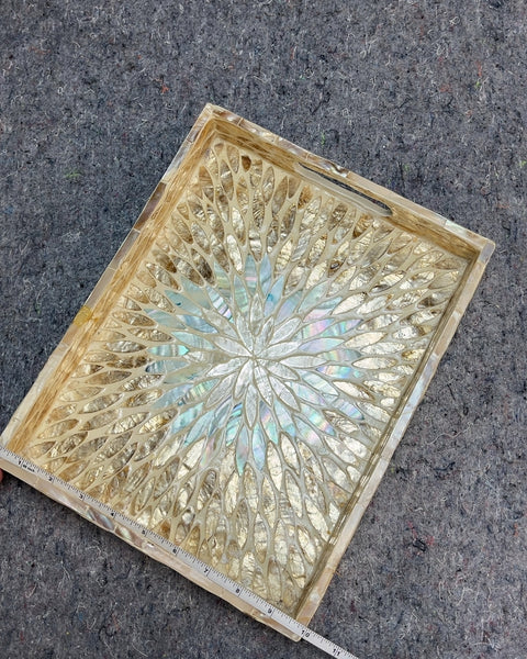Decorative Tray Iridescent Inlay, 10x12"