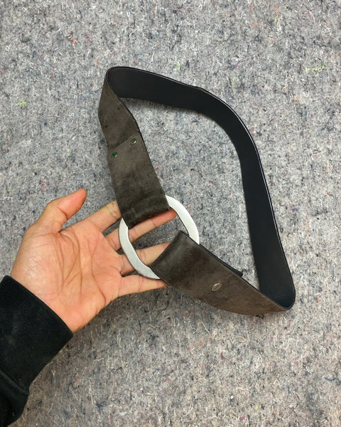 Leather Belt with Ring Buckle