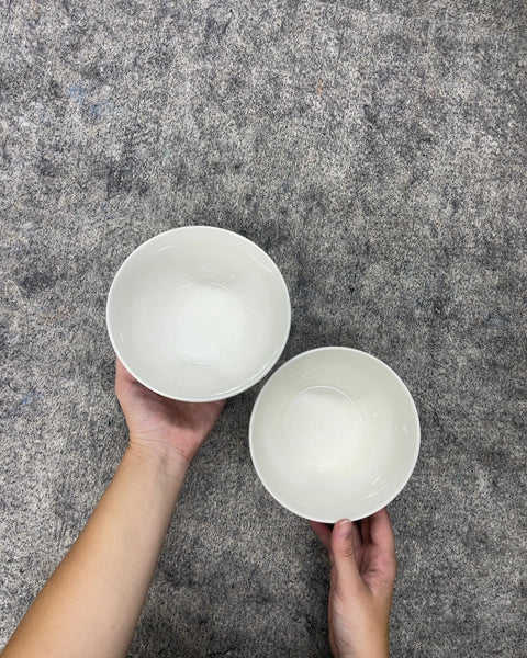 Sweese White Fluted Ceramic Bowls, Set of 2