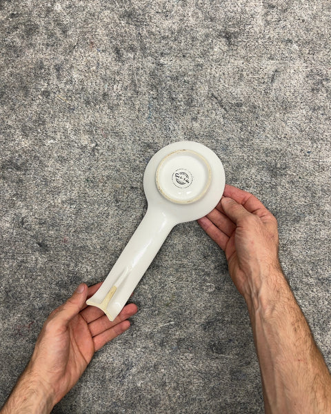 Sur La Table Ceramic Spoon Rest with Embossed Scroll