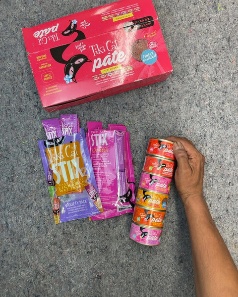 Tiki Cat Pate Wet Cat Food and Stix Treats