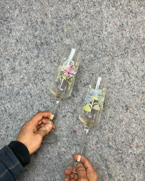 Floral Champagne Flutes, Set of 2