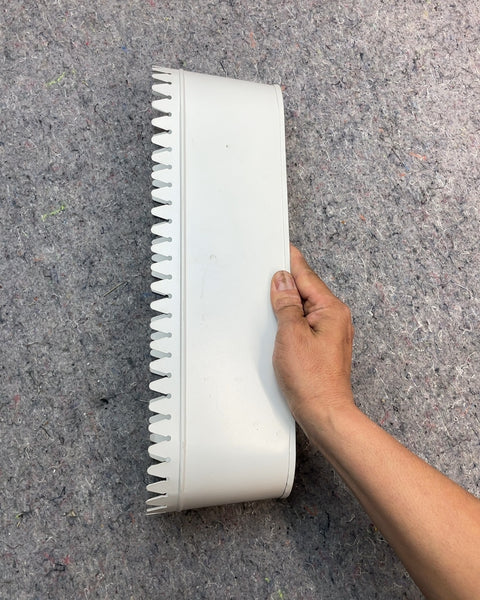 White Scalloped Metal Planter