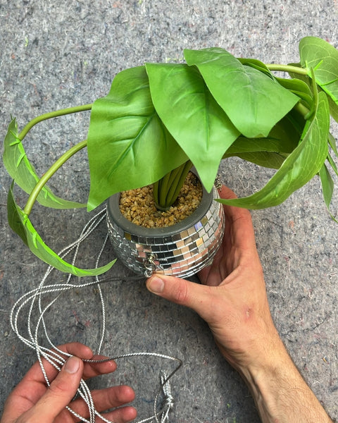 Artificial Plant in Disco Ball Pot