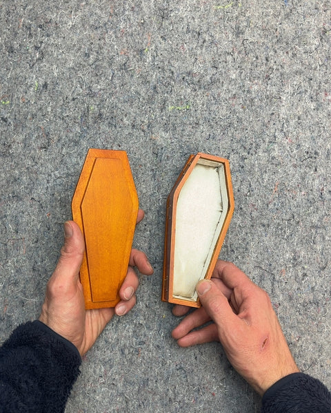 Wooden Coffin Trinket Box