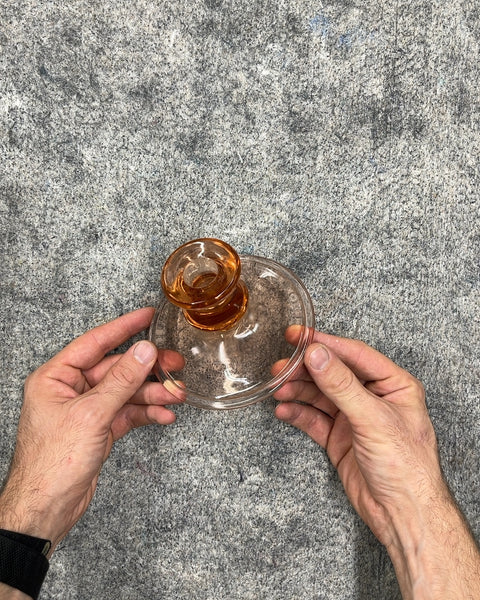 Sexy Salmon Pink Glass Candle Holder