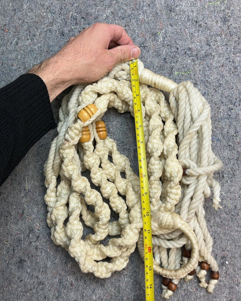 Bigass Macrame Plant Hanger with Wooden Beads, L40"
