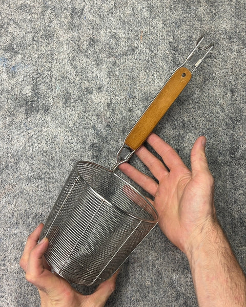 Metal Noodle Strainer with Wood Handle