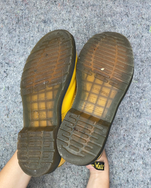 Dr. Martens Yellow Leather Boots, Sz EU 38