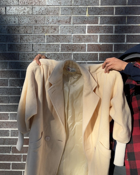 Vintage Donnybrook Wool Cream Coat, Size Women M