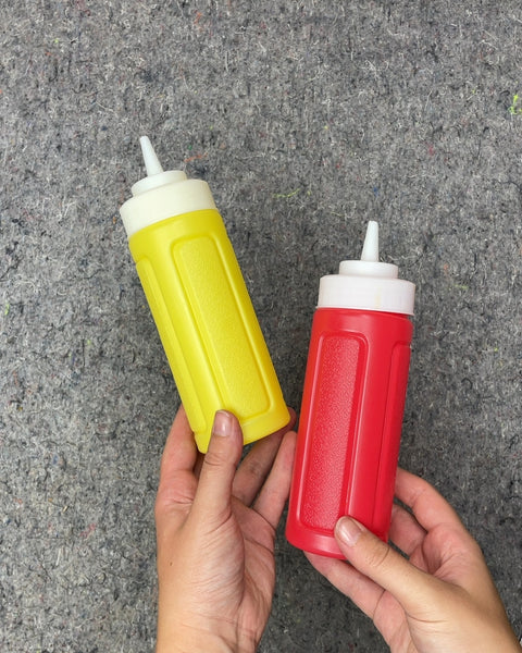 Red and Yellow Squeeze Bottles