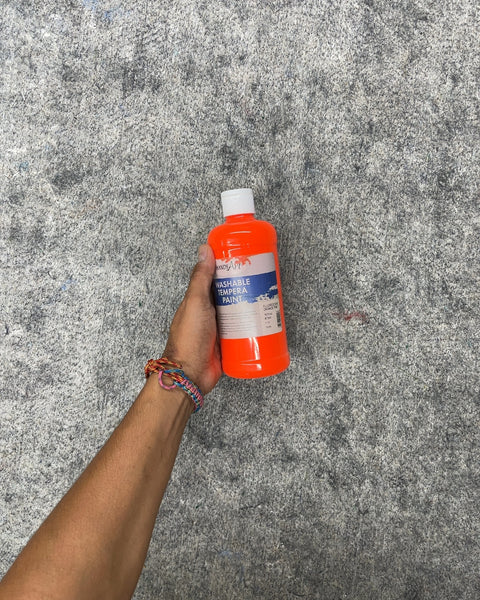 Handy Art Washable Tempera Paint Fluorescent Orange, 16 fl oz