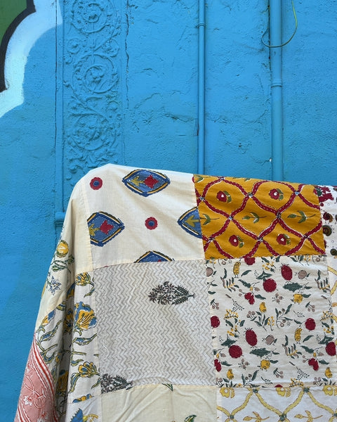Very Pretty Patchwork Floral Quilted Blanket, 80x100"
