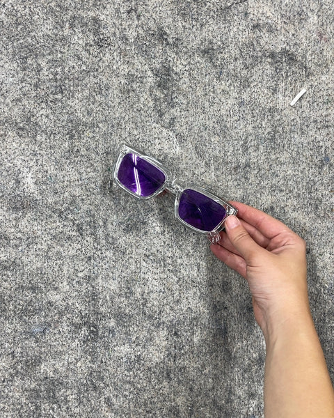 Clear Frame Purple Lens Sunglasses