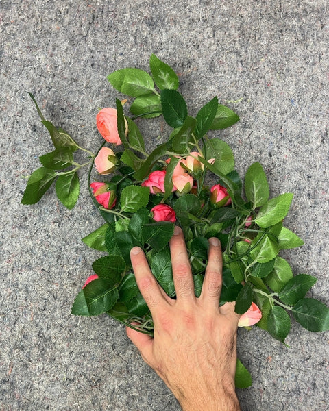 Artificial Pink Rose Garland