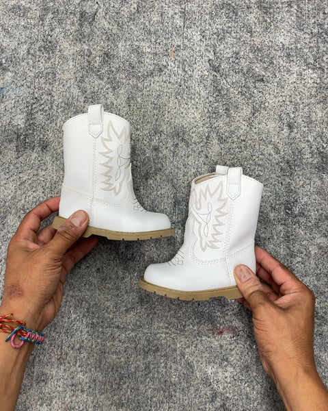 White Baby Cowboy Boots, Sz 4 Kids