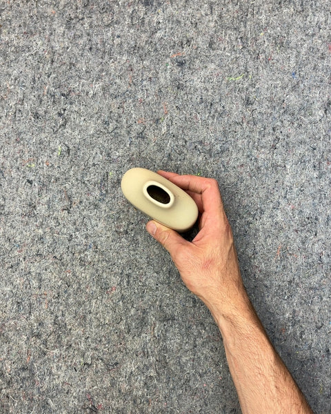 Super Cute Small Beige Ceramic Vase
