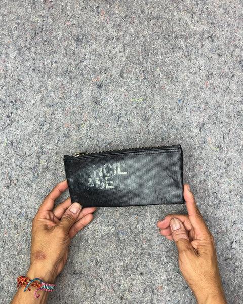 Pencil Case Black Zippered Pouch
