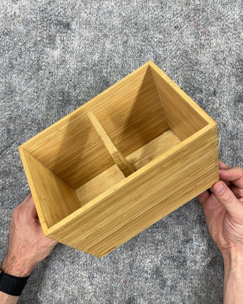 Bamboo Divided Organizer Tray, 7x10"