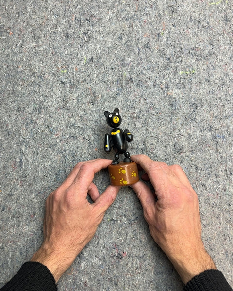 Wooden Push Puppet Bear Toy