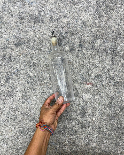 Clear Glass Oil and Vinegar Cruet Bottle with Pour Spout