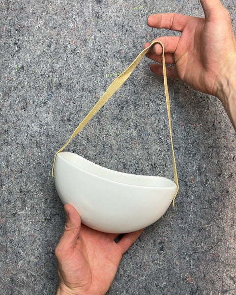 White Ceramic Hanging Planter