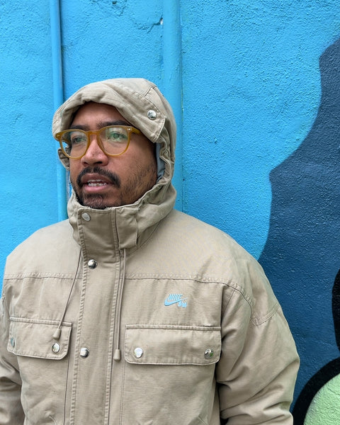 Nike SB x Skate Mental Hooded Parka Utility Field Jacket With Quilted Bomber Jacket Insert, Size L