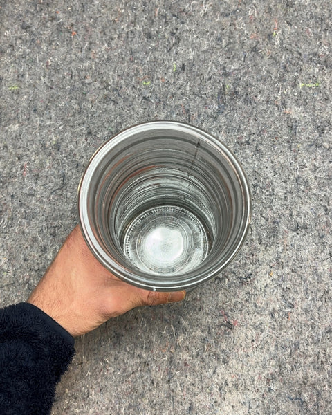 Clear Glass Ribbed Vase, 9"