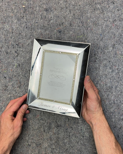 "Jamie & Niraj" Silver Picture Frame, 5x7"