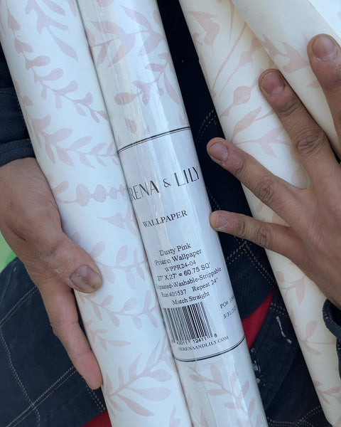 4 Rolls Of Fancy Rena & Lily Dusty Pink Priano Wallpaper