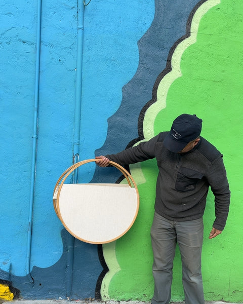 Round Laundry Basket with Wooden Handles