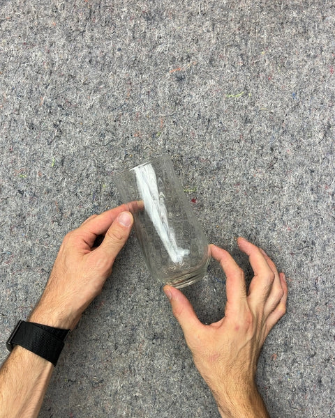 Clear Glass Ribbed Drinking Tumbler