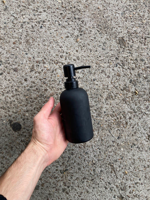 Minimalist CB2 Black Soap Dispenser