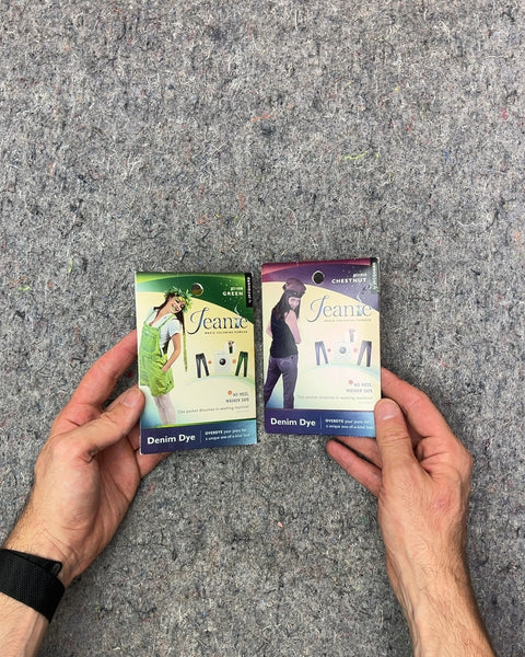 Jeanie Magic Coloring Powder Denim Dye, Green and Chestnut
