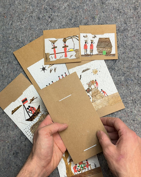 Handmade African Art Greeting Cards, Set of 6