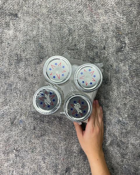 Ball Americana Jars, 4 Pint Jars with Lids and Bands