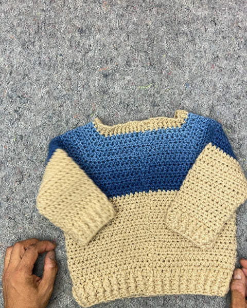 Crochet Baby Sweater with Turtle Applique