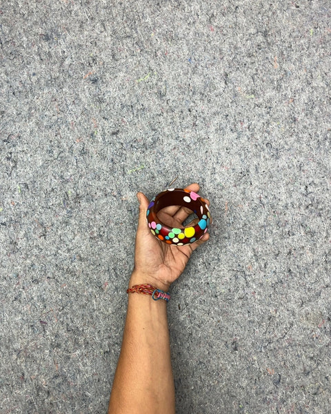 Bangle Bracelet with Colorful Dots