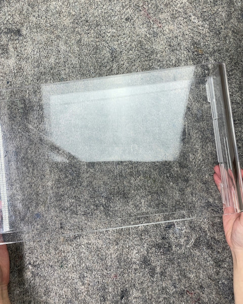 Clear Acrylic Computer Screen Stand With Removable Shelf, 5H x 9D x 15W in