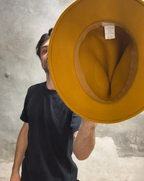 Universal Thread Yellow Felt Fedora Hat