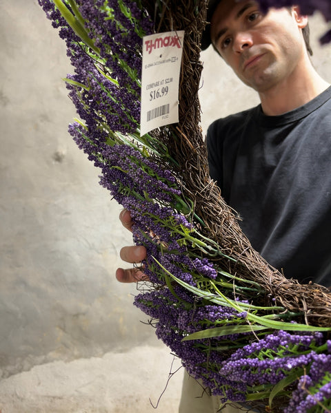 Faux Lavender Floral Twig Wreath