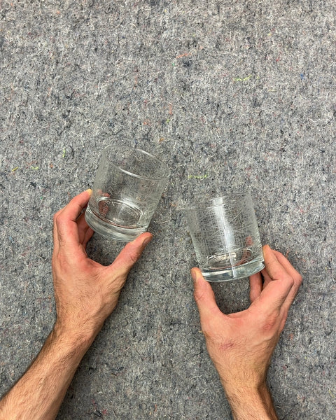 Two Whiskey Glasses With NY Map