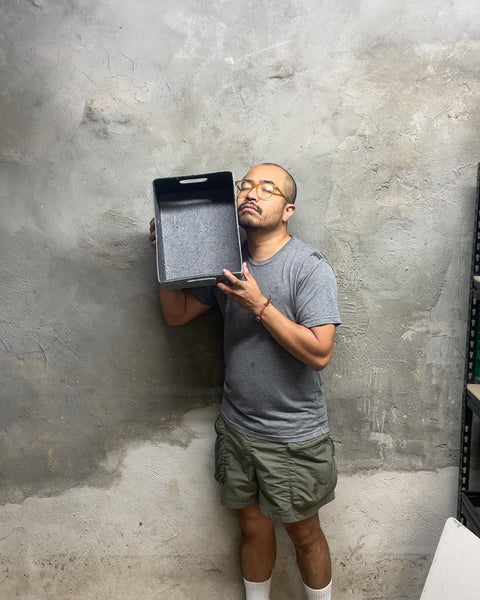 Gray Felt Storage Bin, 12x10x5"