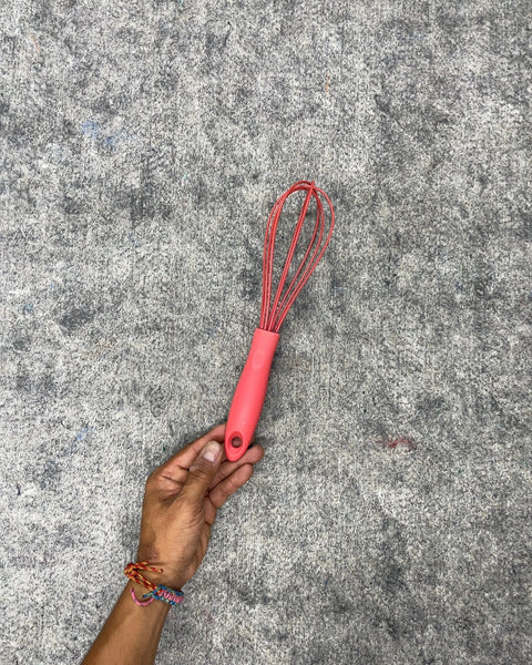 Red Silicone Kitchen Whisk