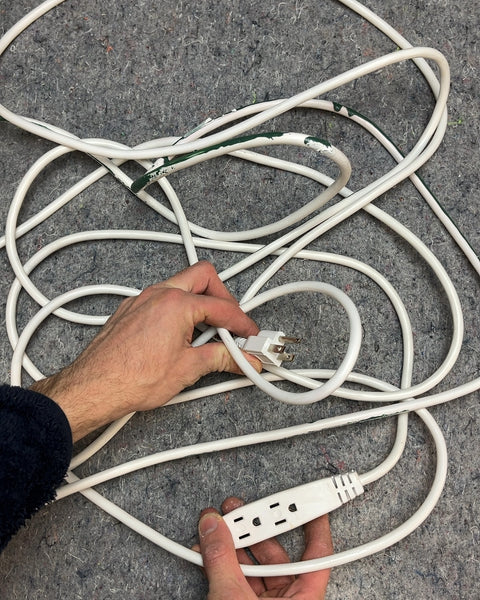 Very Long White Extension Cord with 4 Outlets